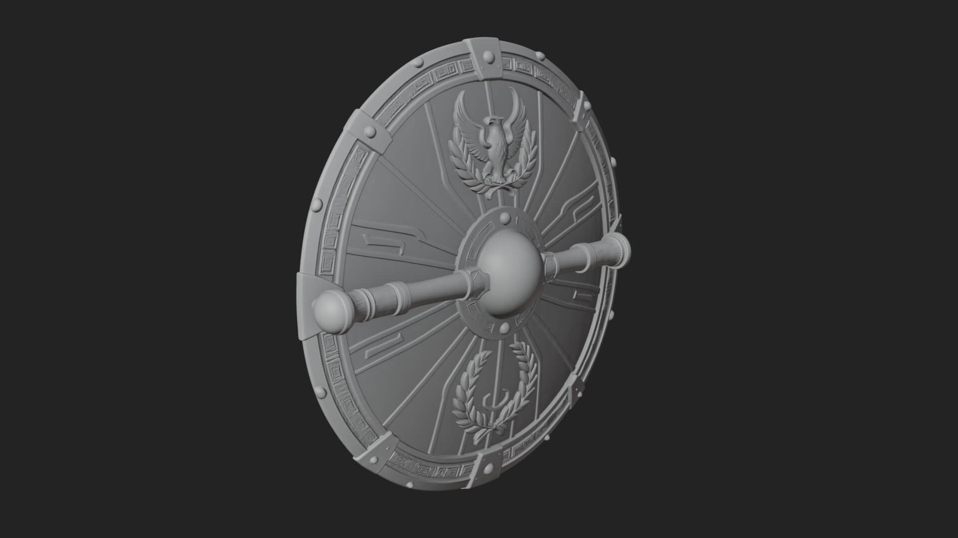 Eagle Crest Oval Shield Model Design 4 3D Print Model 3D Model