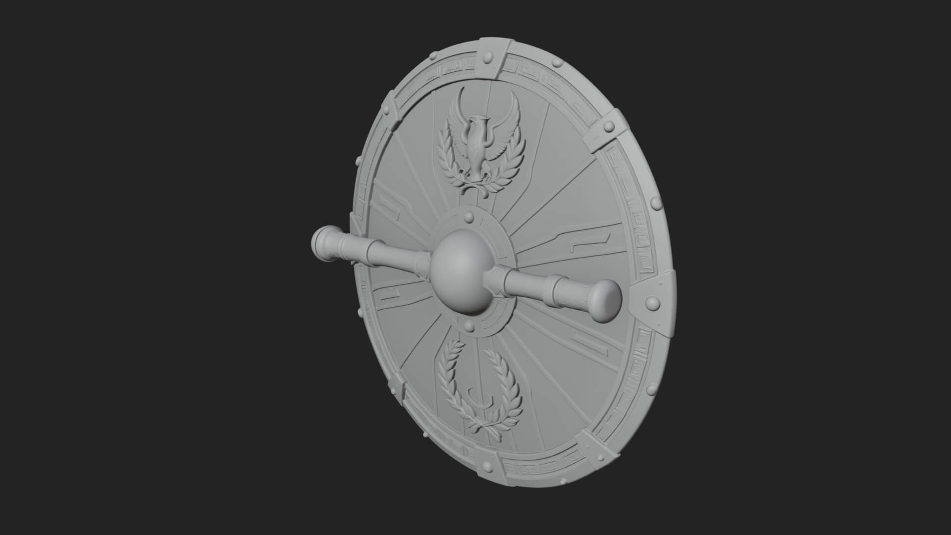 Eagle Crest Oval Shield Model Design 4 3D Print Model 3D Model