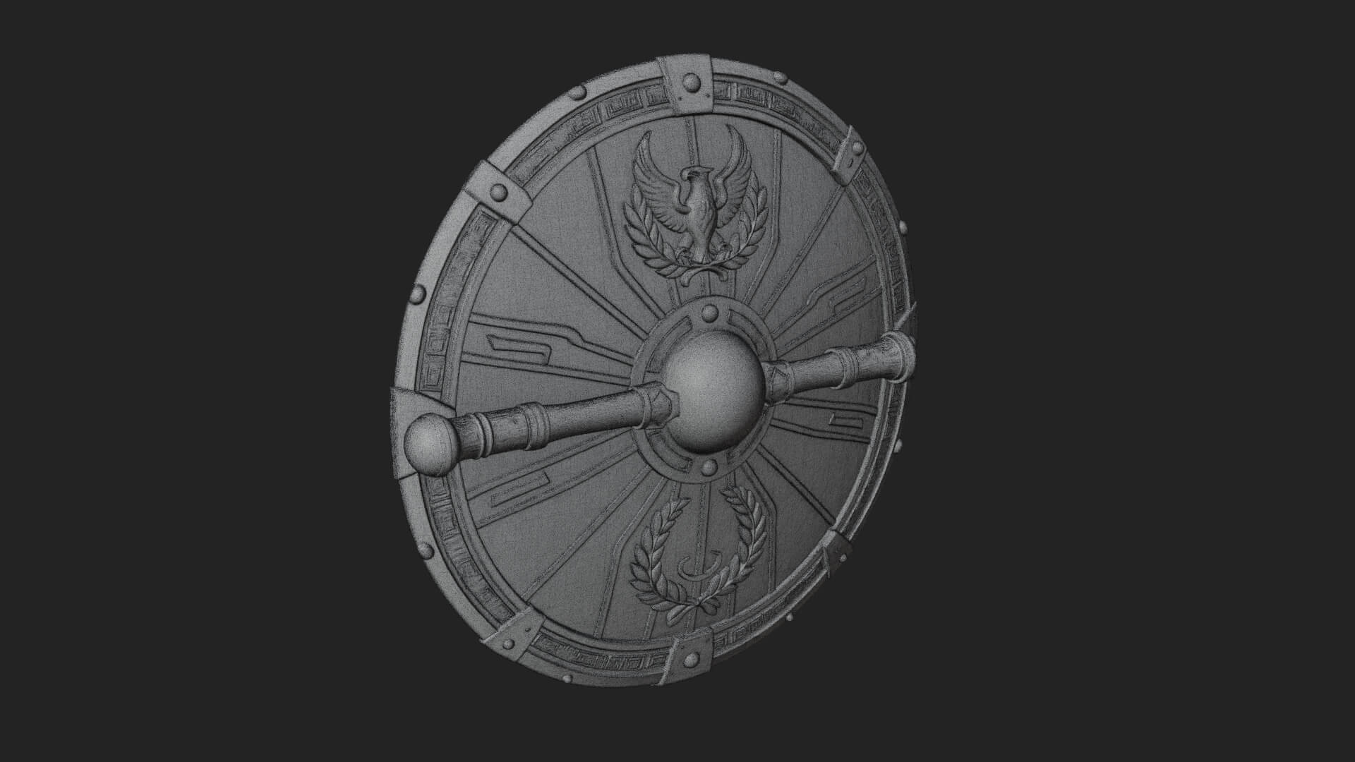 Eagle Crest Oval Shield Model Design 4 3D Print Model 3D Model