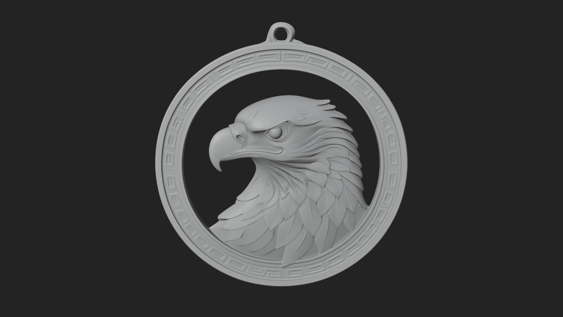 Eagle Head Oval Relief Plaque Design 3 3D Print Model 3D Model