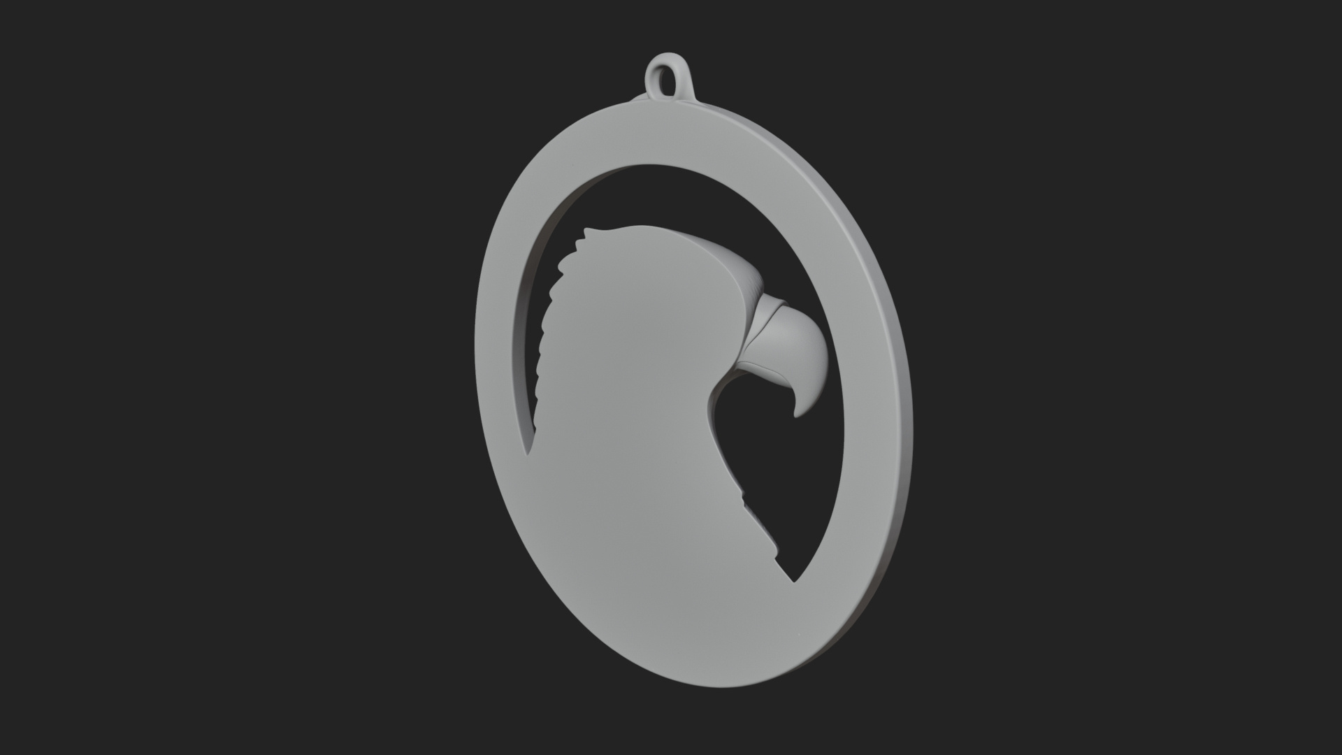 Eagle Head Oval Relief Plaque Design 3 3D Print Model 3D Model