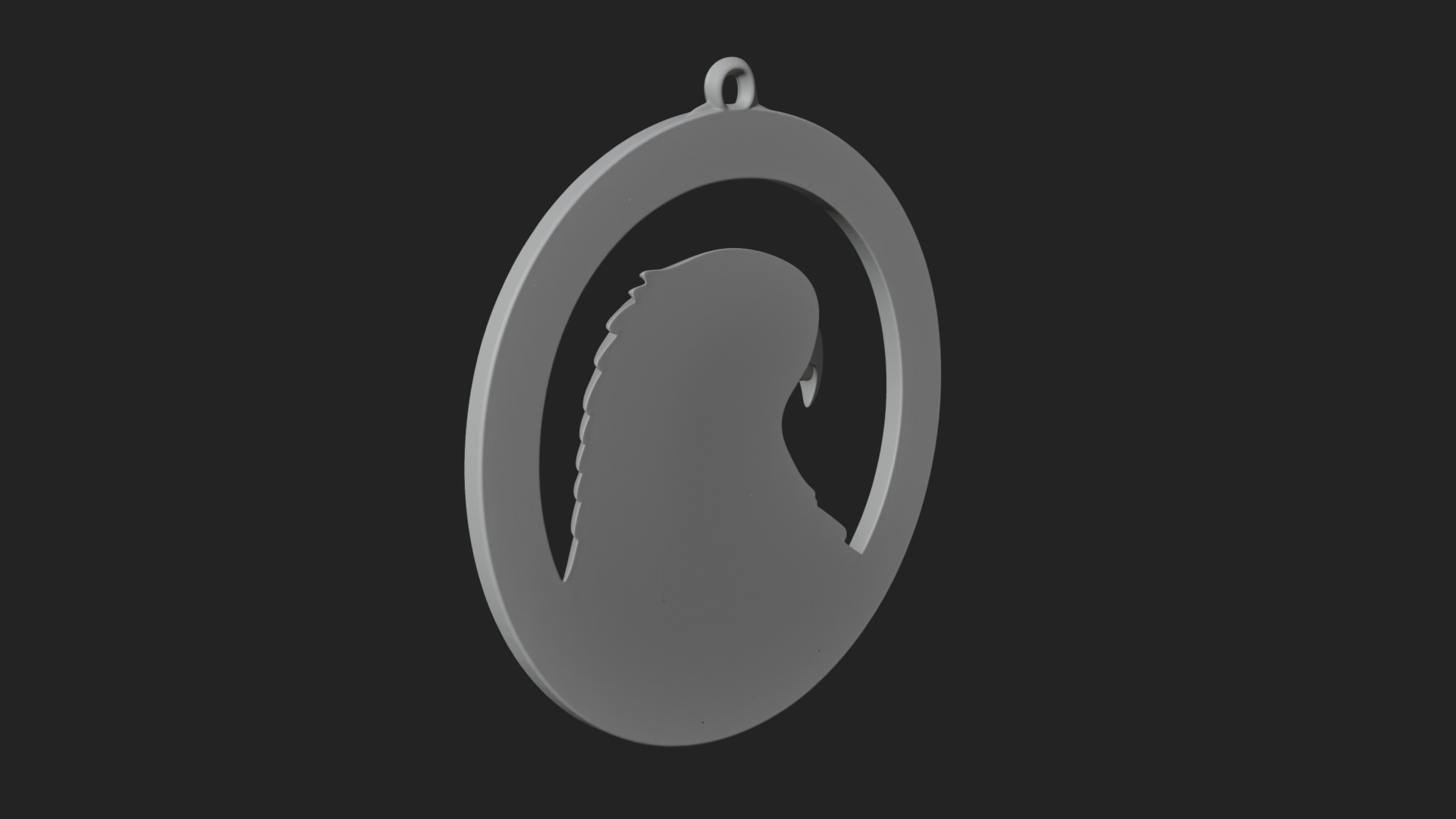 Eagle Head Oval Relief Plaque Design 3 3D Print Model 3D Model