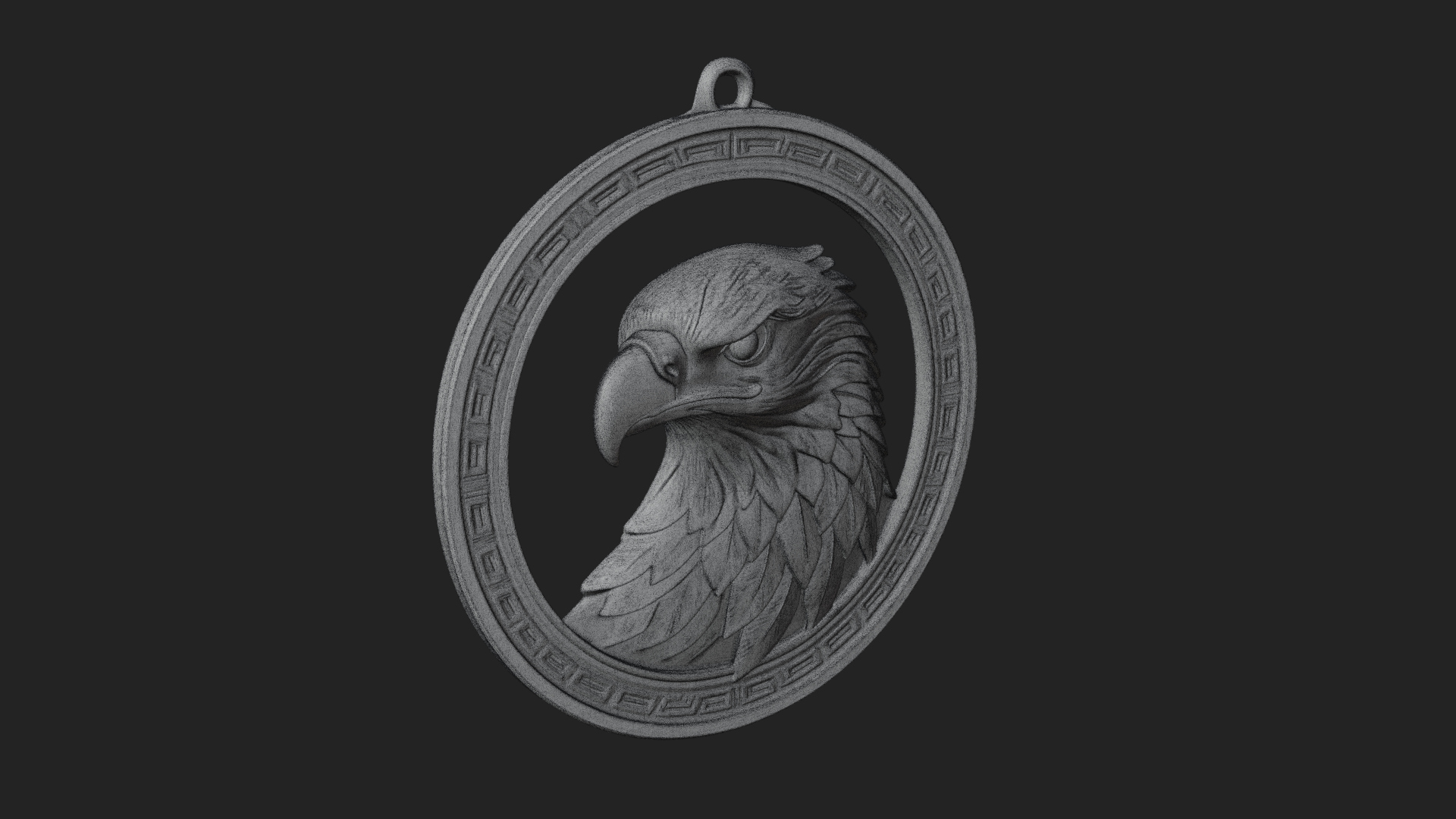 Eagle Head Oval Relief Plaque Design 3 3D Print Model 3D Model