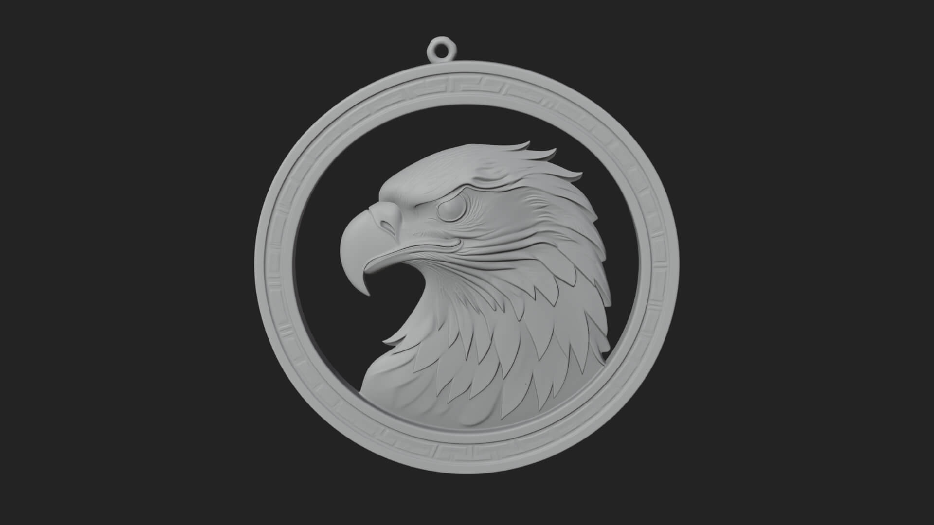 Eagle Head Oval Relief Plaque Design 6 3D Print Model 3D Model