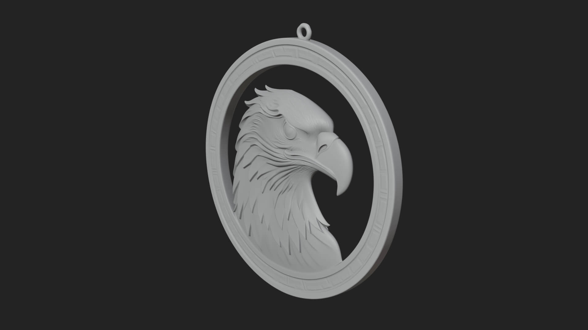 Eagle Head Oval Relief Plaque Design 6 3D Print Model 3D Model