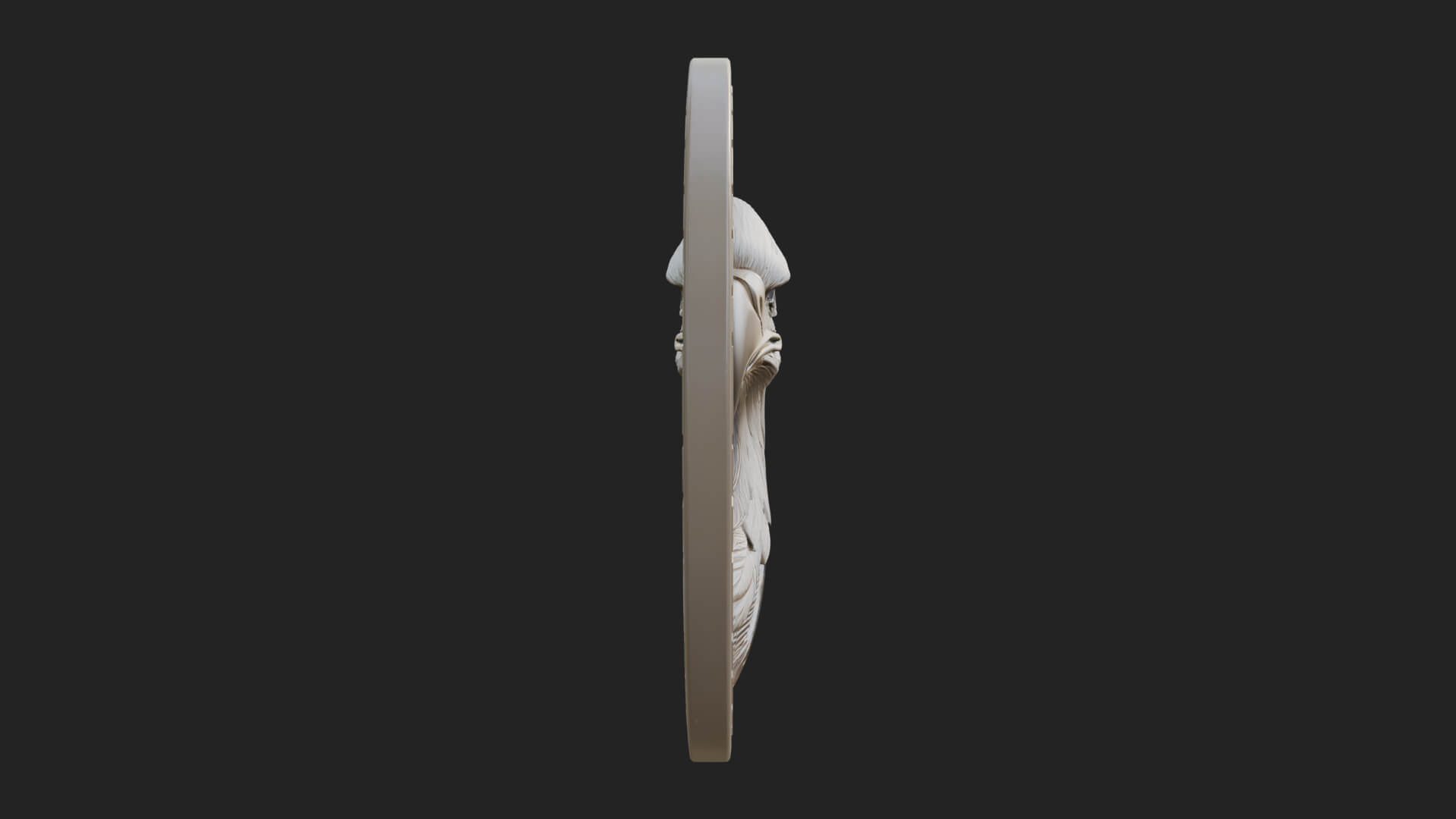 Eagle Head Oval Relief Plaque Design 7 3D Print Model 3D Model