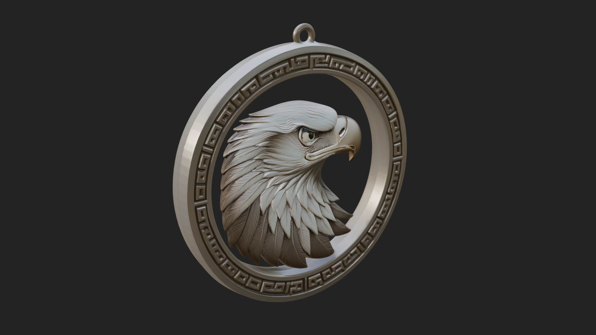 Eagle Head Oval Relief Plaque Design 8 3D Print Model 3D Model