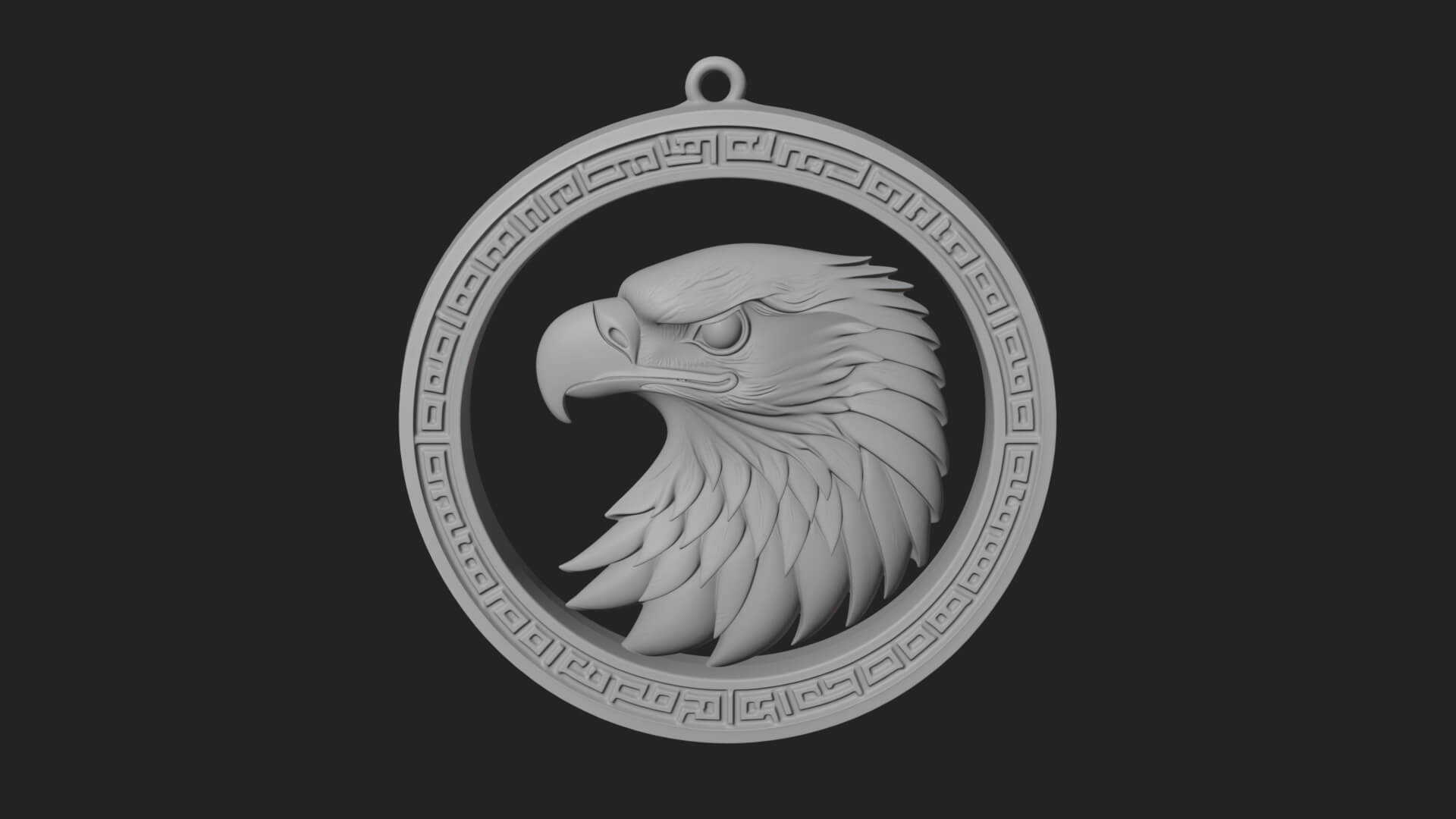 Eagle Head Oval Relief Plaque Design 8 3D Print Model 3D Model