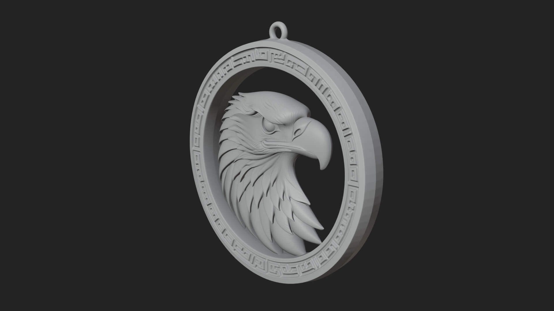 Eagle Head Oval Relief Plaque Design 8 3D Print Model 3D Model