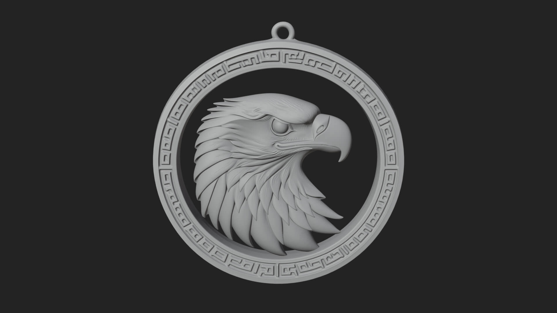 Eagle Head Oval Relief Plaque Design 8 3D Print Model 3D Model