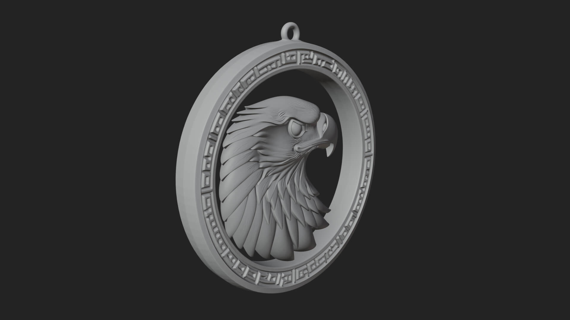 Eagle Head Oval Relief Plaque Design 8 3D Print Model 3D Model