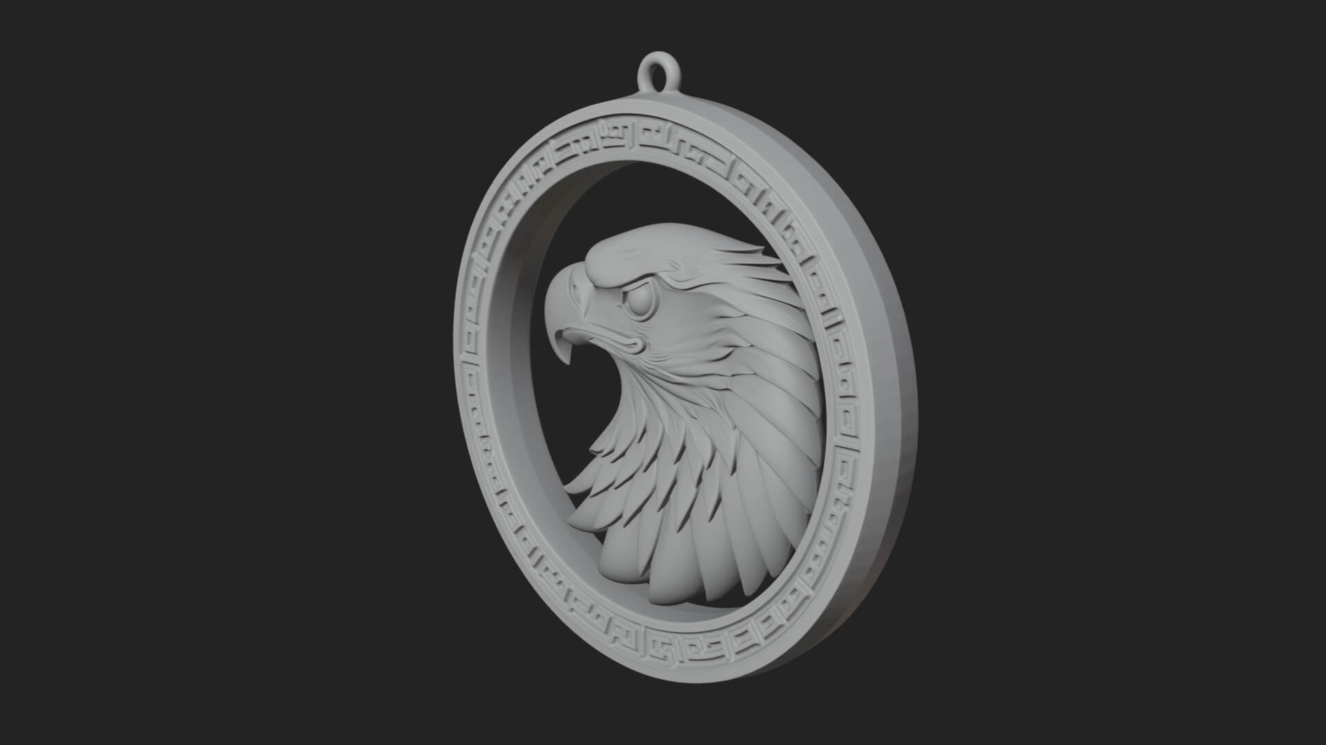 Eagle Head Oval Relief Plaque Design 8 3D Print Model 3D Model