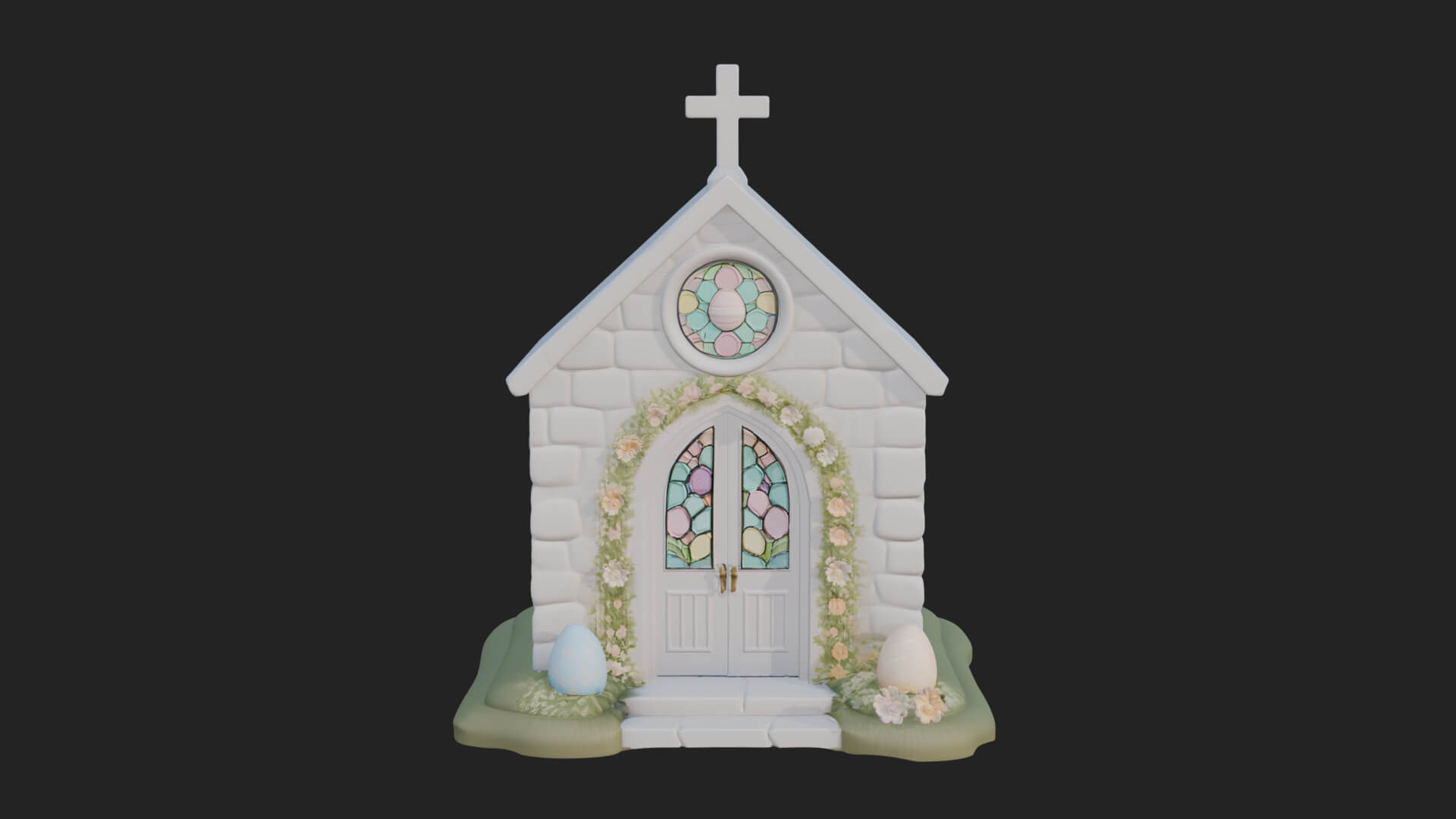 Easter Blossom Chapel House Design 1 3D Print Model 3D Model
