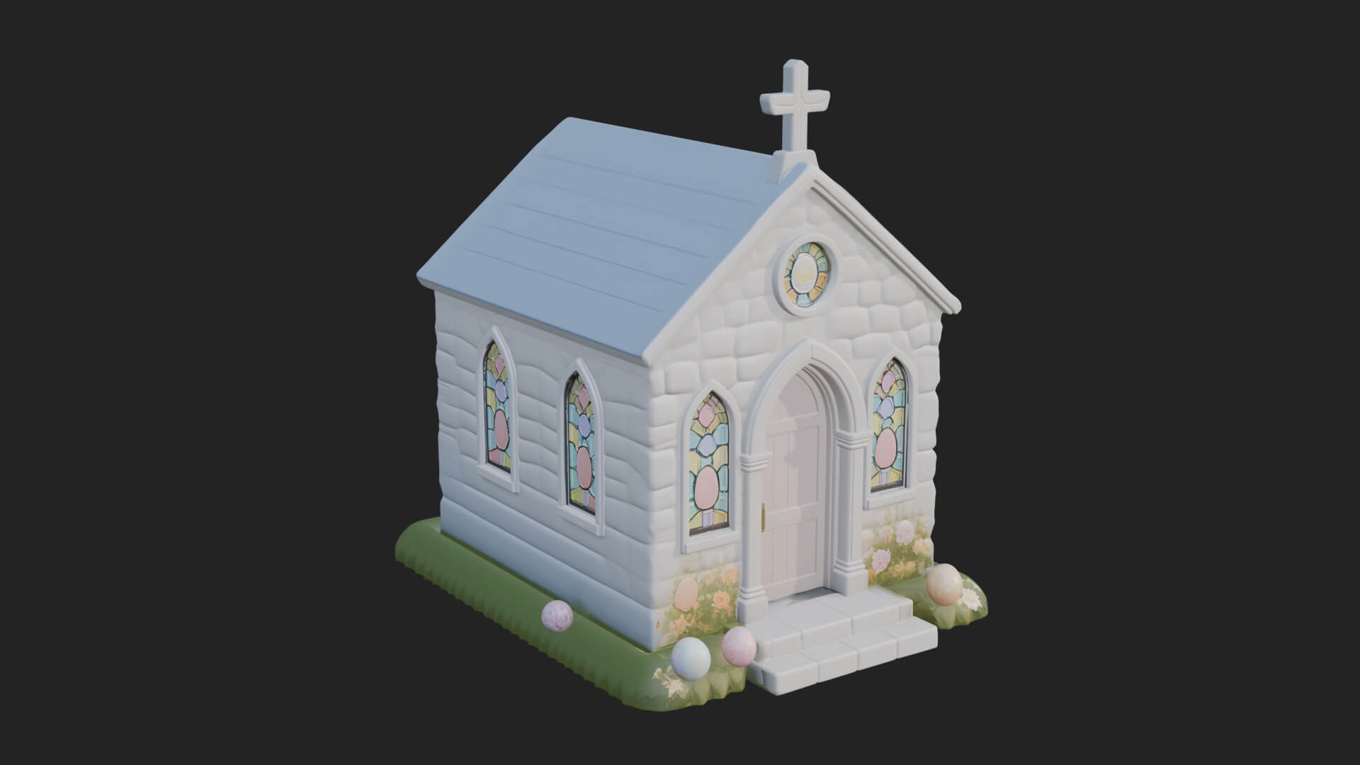 Easter Blossom Chapel House Design 2 3d Print Model 3D Model