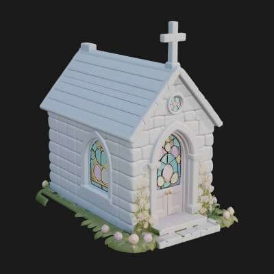 Easter Blossom Chapel House Design 4 3D Print Model