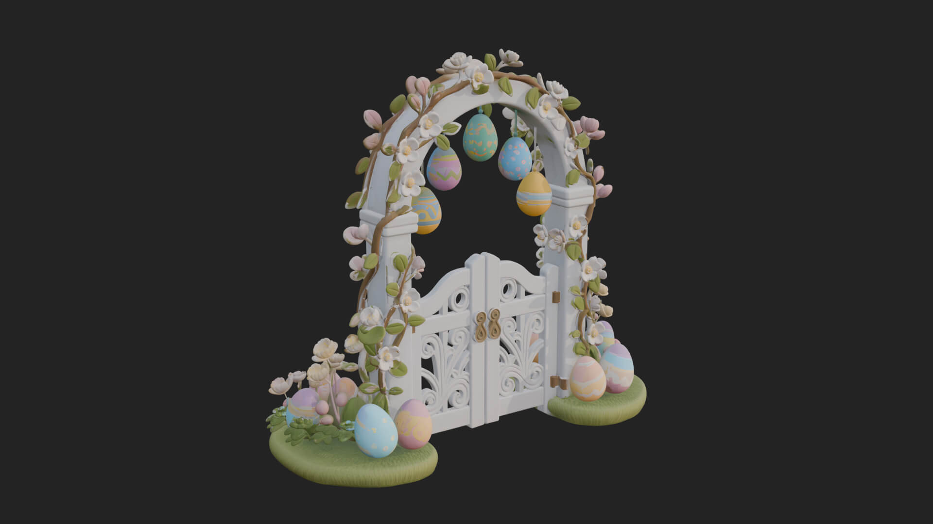 Easter Blossom Garden Gate Design 1 3D Print Model 3D Model