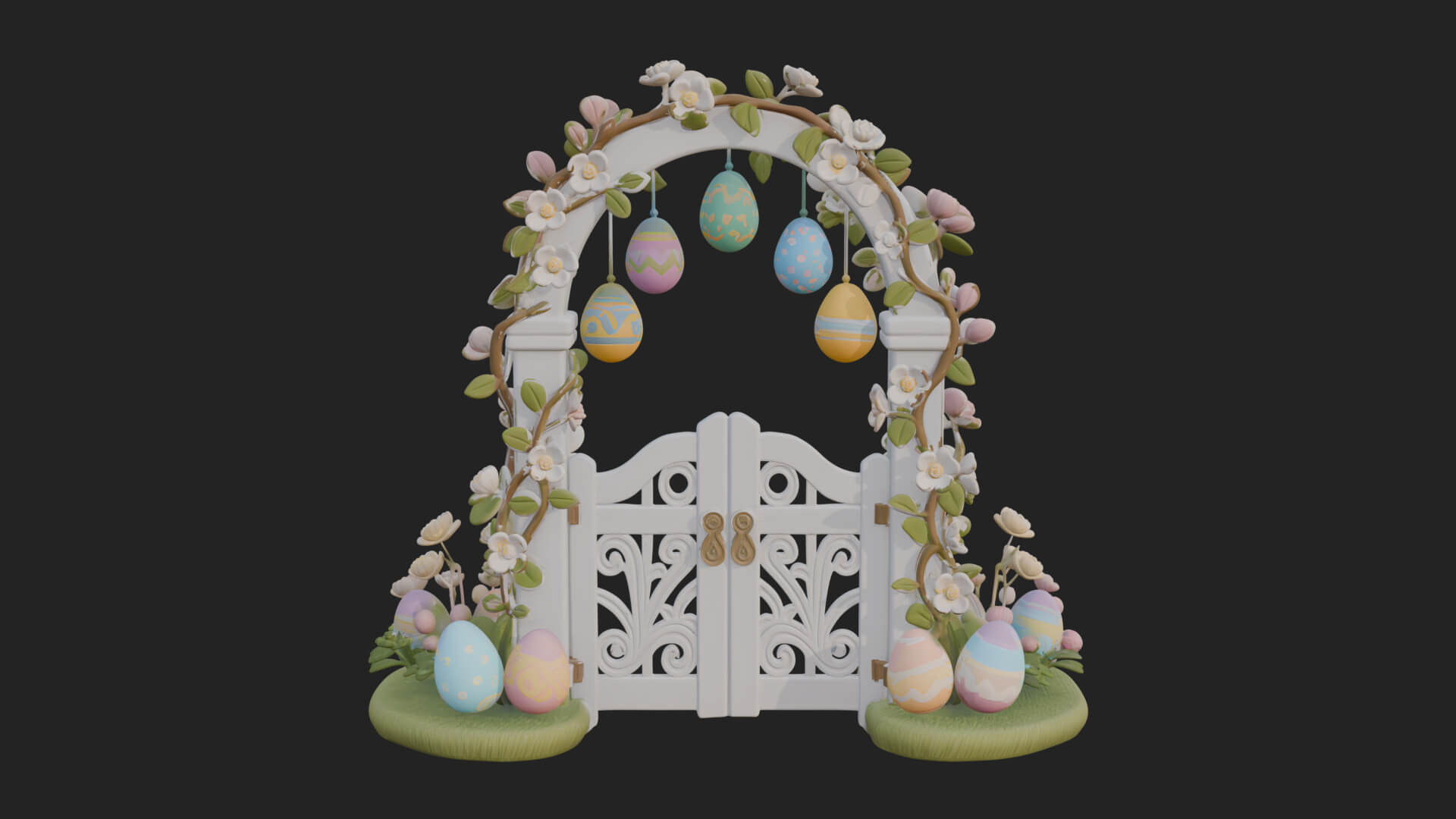 Easter Blossom Garden Gate Design 1 3D Print Model 3D Model