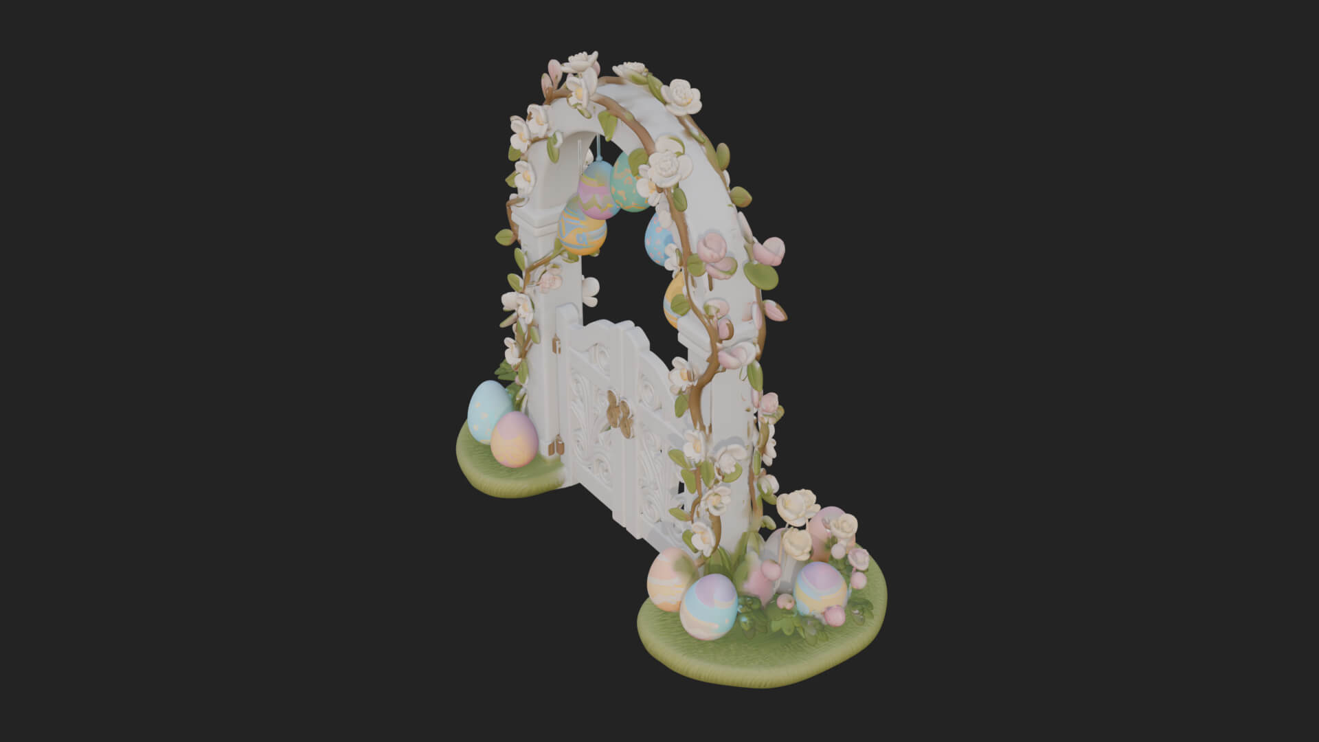 Easter Blossom Garden Gate Design 1 3D Print Model 3D Model