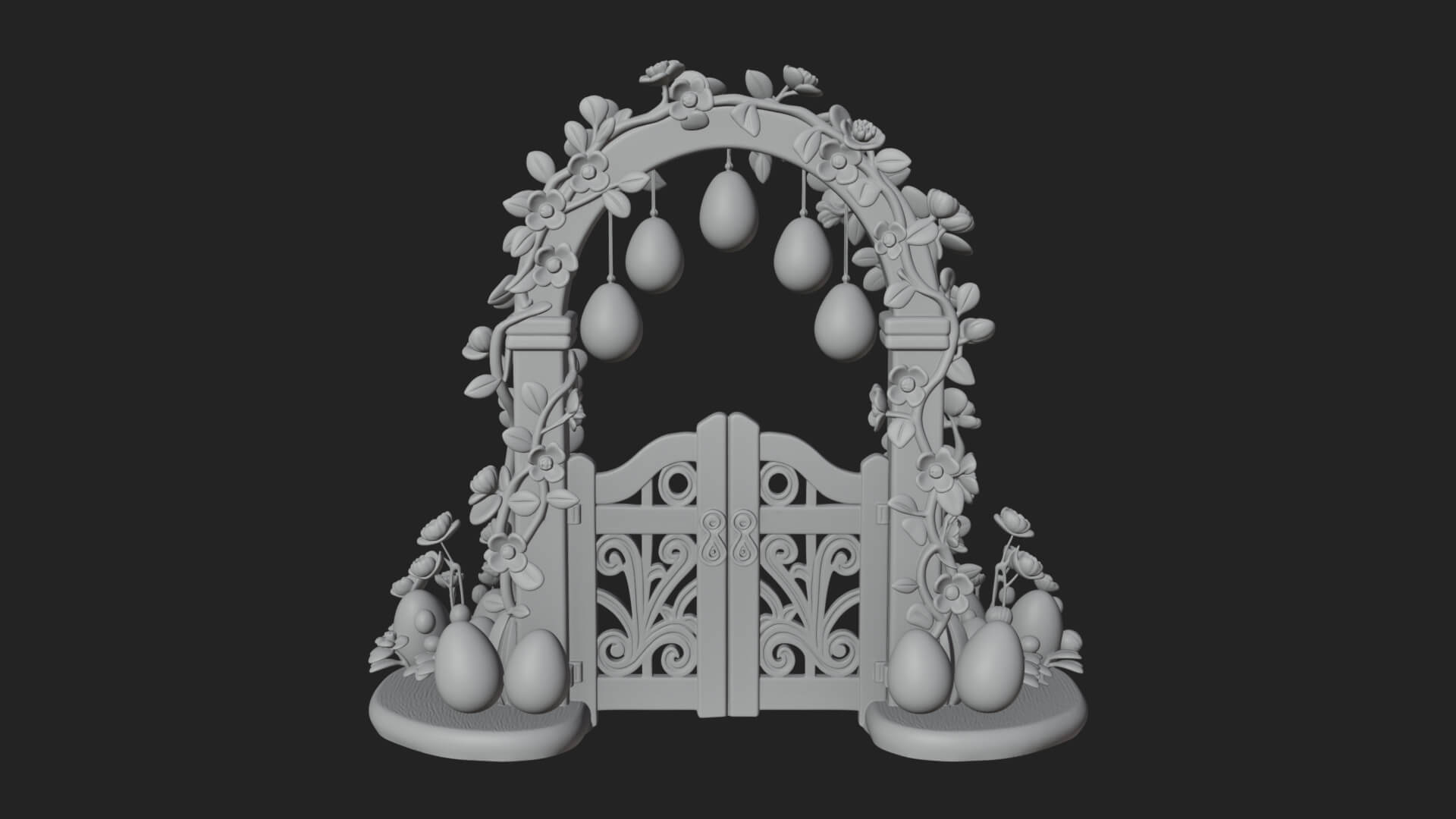 Easter Blossom Garden Gate Design 1 3D Print Model 3D Model