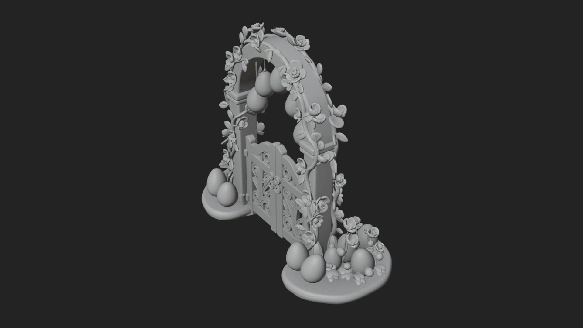 Easter Blossom Garden Gate Design 1 3D Print Model 3D Model