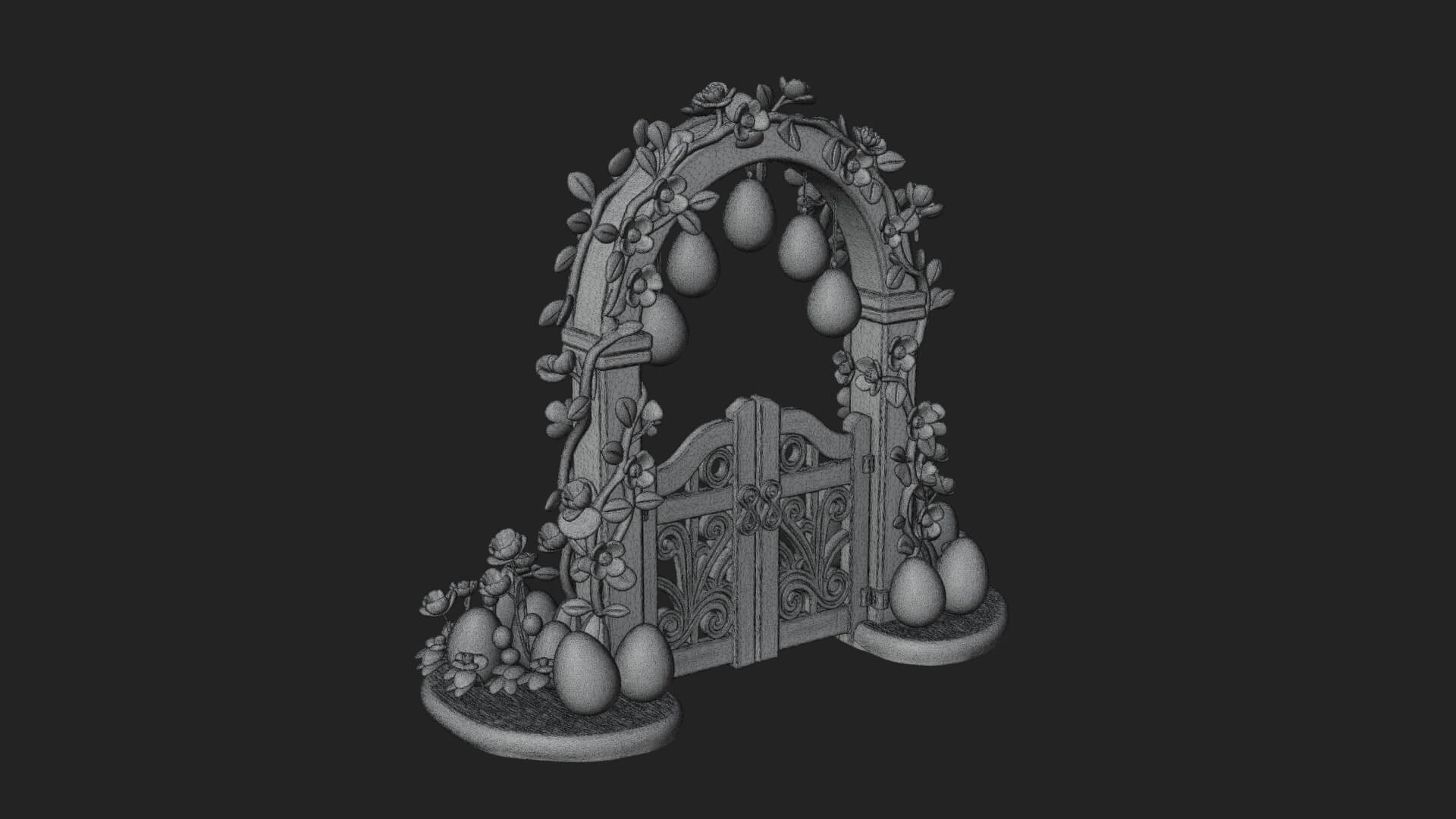 Easter Blossom Garden Gate Design 1 3D Print Model 3D Model