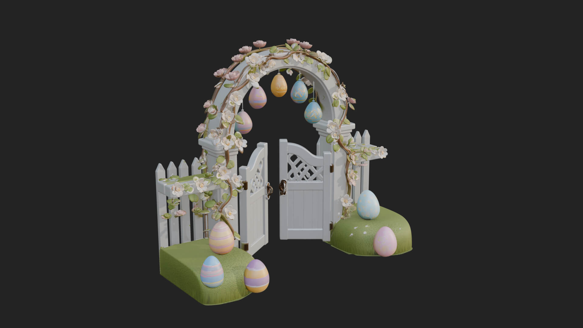 Easter Blossom Garden Gate Design 2 3D Print Model 3D Model