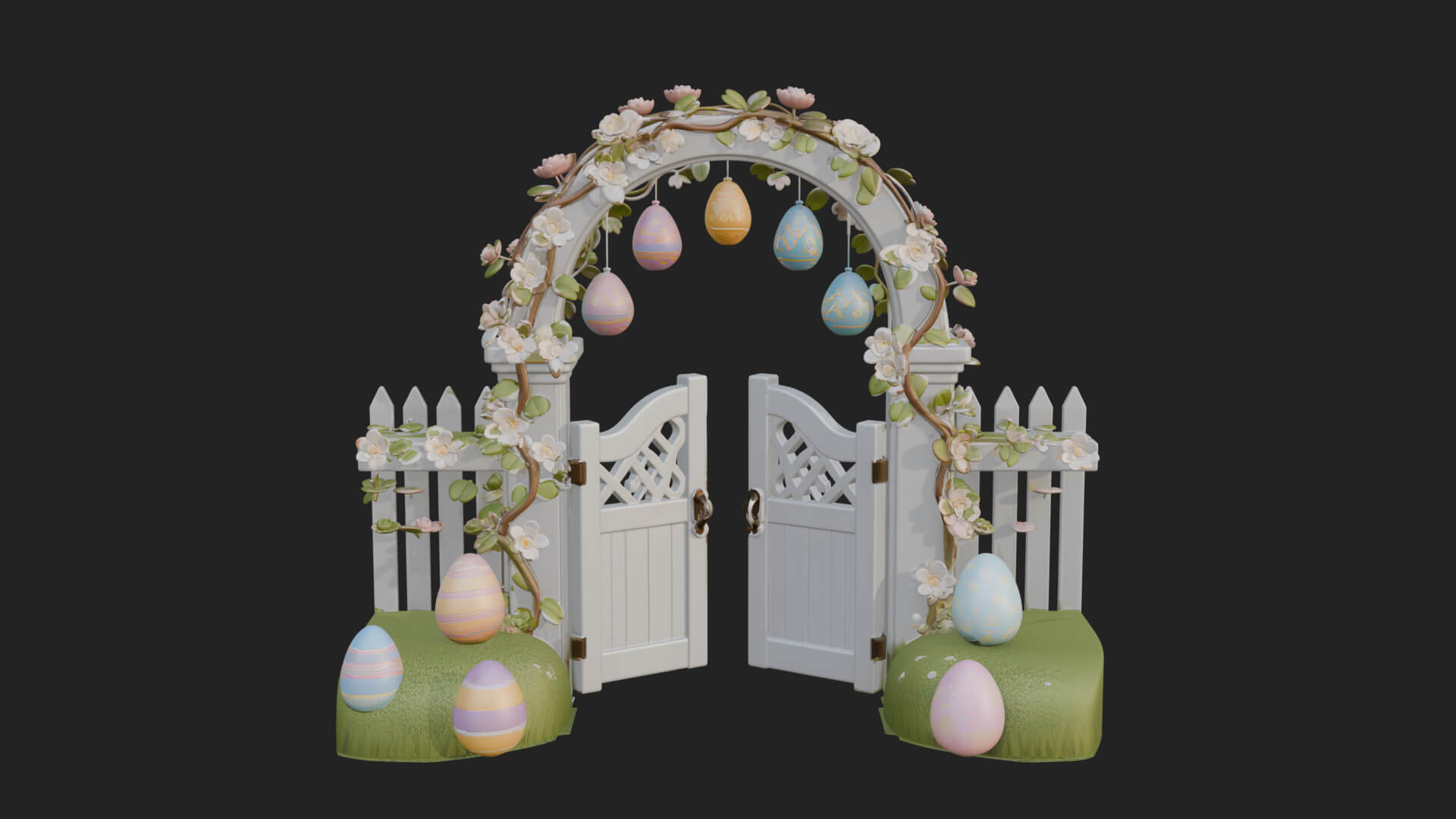 Easter Blossom Garden Gate Design 2 3D Print Model 3D Model