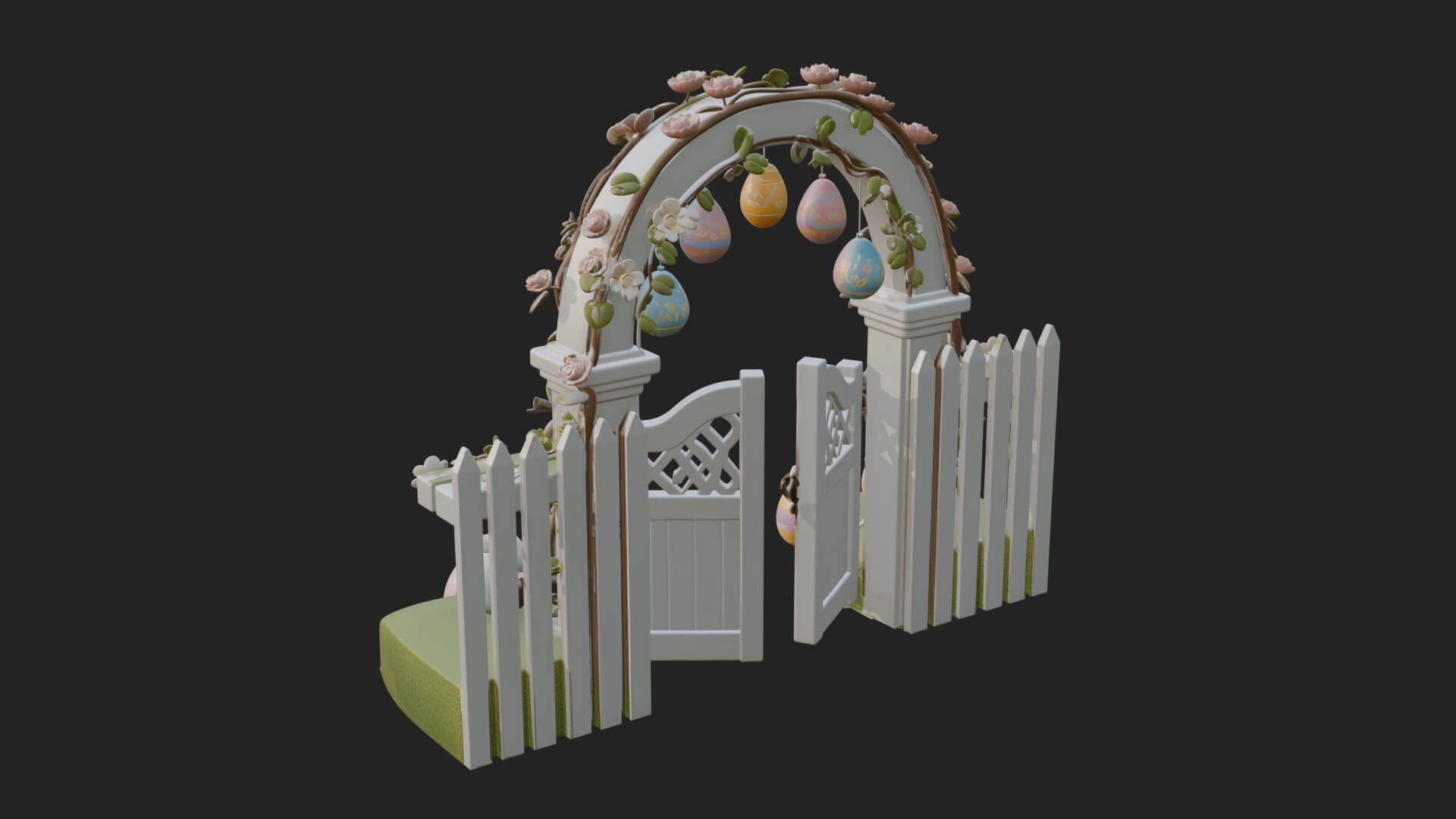 Easter Blossom Garden Gate Design 2 3D Print Model 3D Model