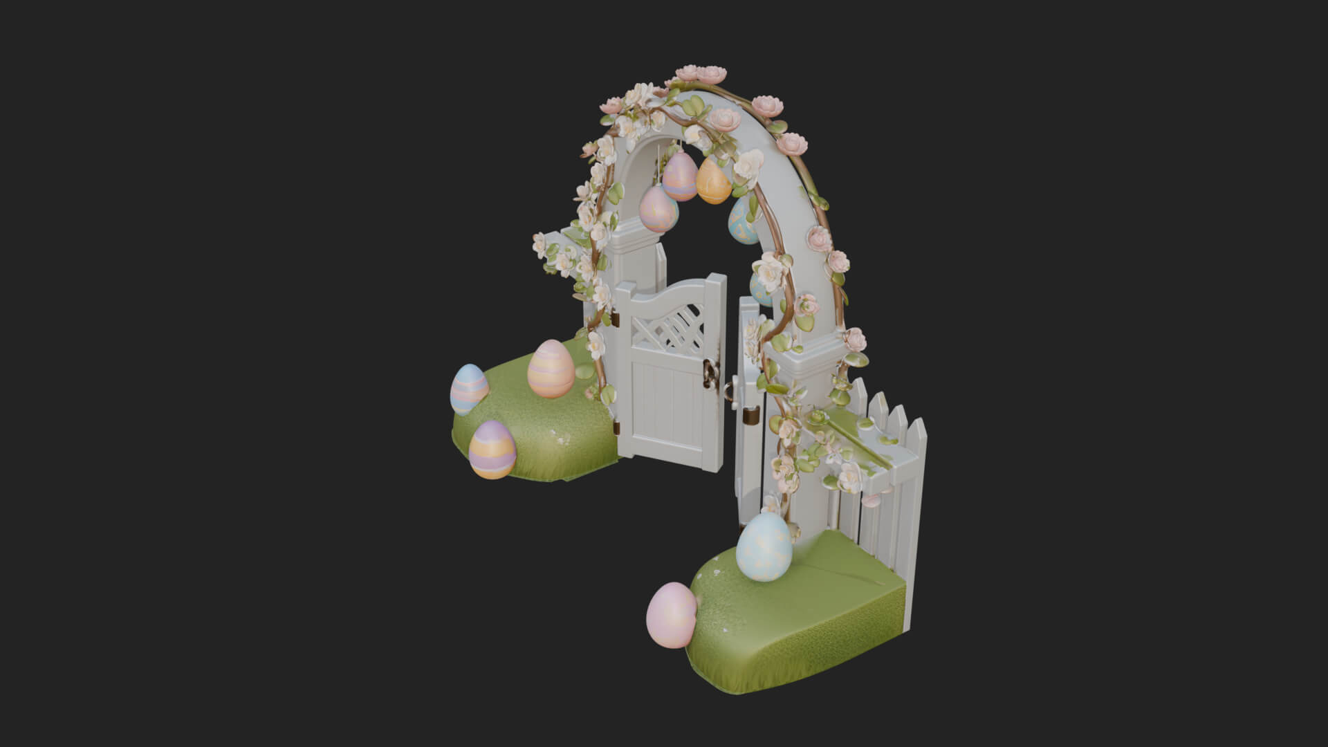 Easter Blossom Garden Gate Design 2 3D Print Model 3D Model