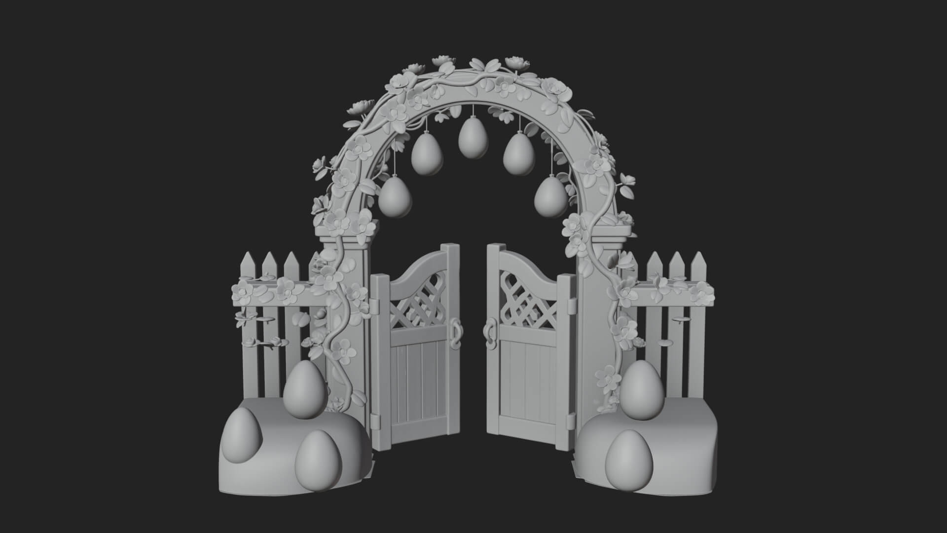 Easter Blossom Garden Gate Design 2 3D Print Model 3D Model