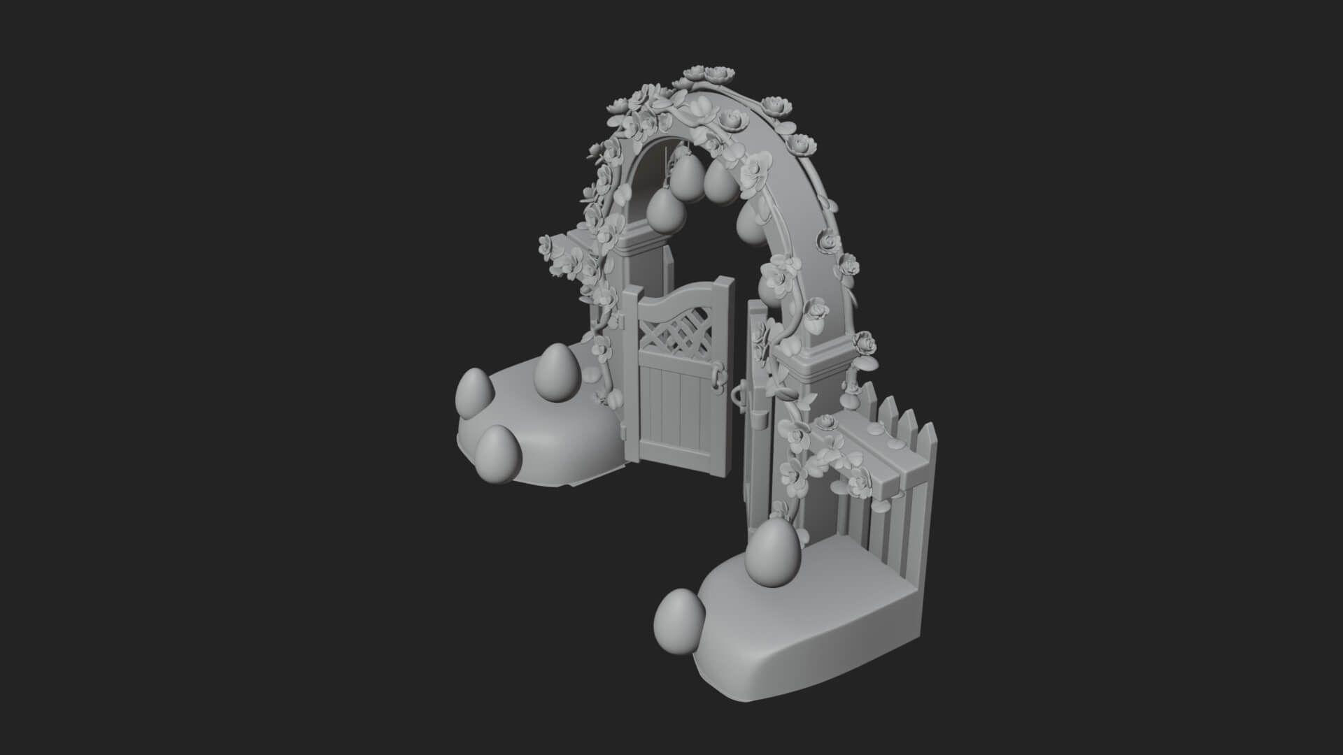 Easter Blossom Garden Gate Design 2 3D Print Model 3D Model