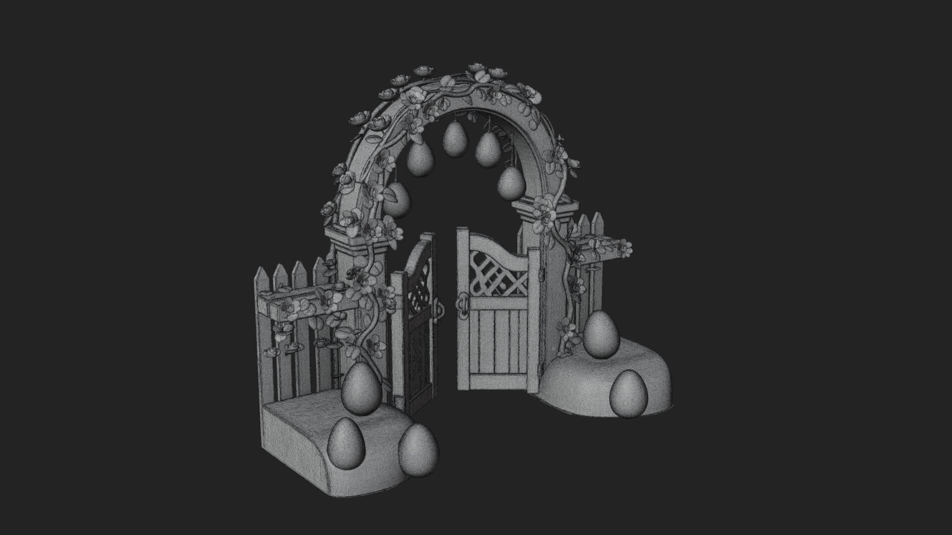 Easter Blossom Garden Gate Design 2 3D Print Model 3D Model