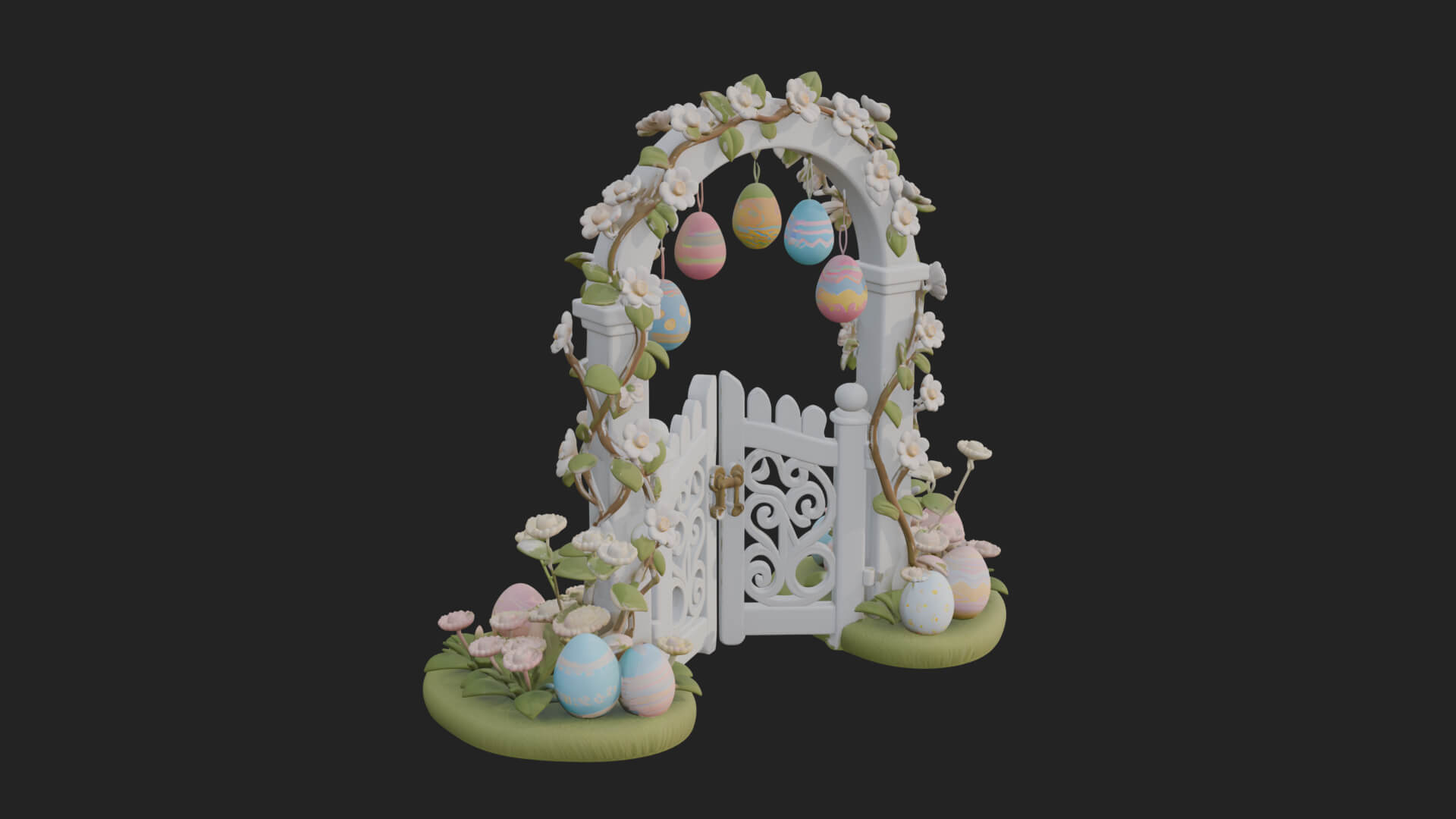 Easter Blossom Garden Gate Design 3 3D Print Model 3D Model