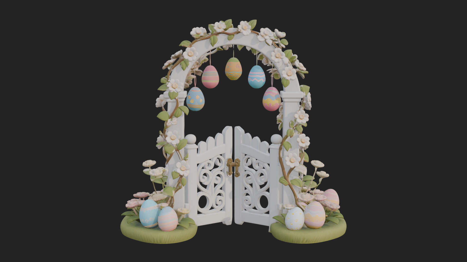 Easter Blossom Garden Gate Design 3 3D Print Model 3D Model