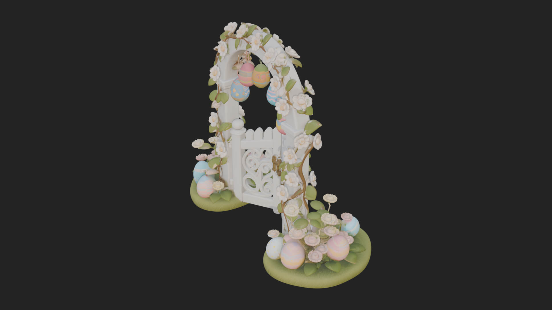 Easter Blossom Garden Gate Design 3 3D Print Model 3D Model