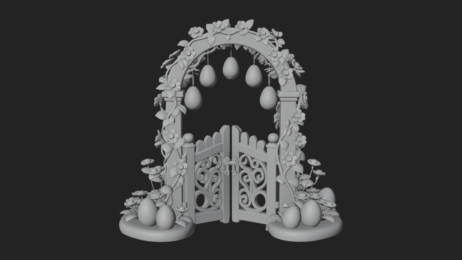 Easter Blossom Garden Gate Design 3 3D Print Model 3D Model