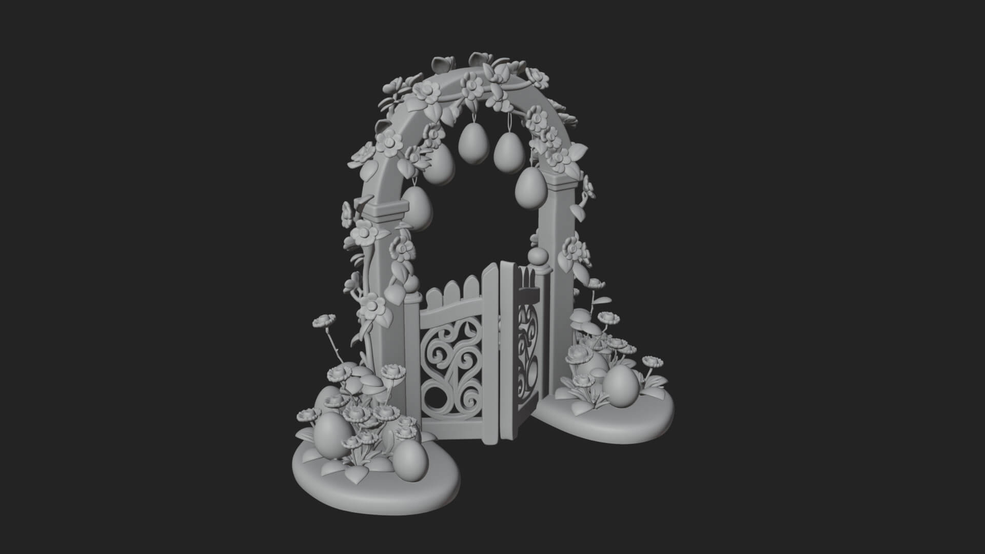 Easter Blossom Garden Gate Design 3 3D Print Model 3D Model