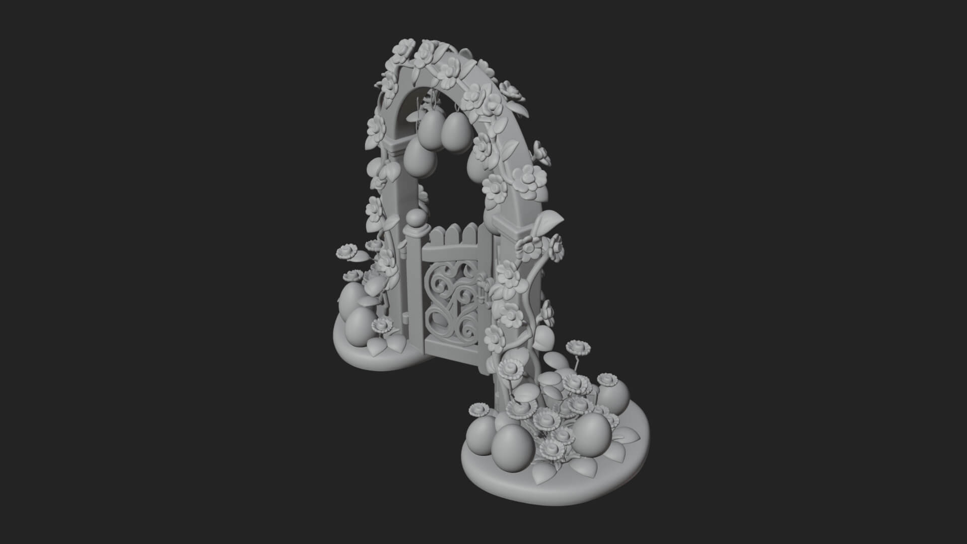 Easter Blossom Garden Gate Design 3 3D Print Model 3D Model