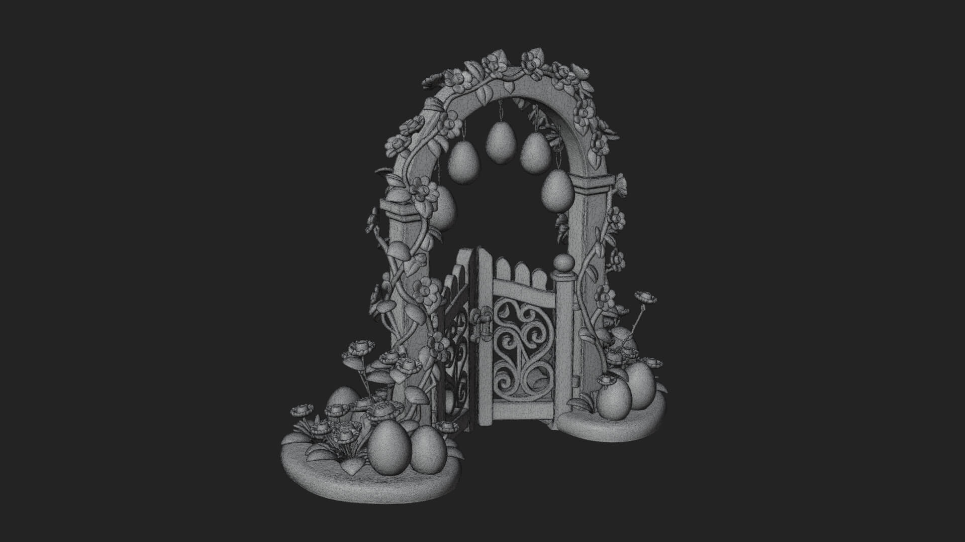 Easter Blossom Garden Gate Design 3 3D Print Model 3D Model