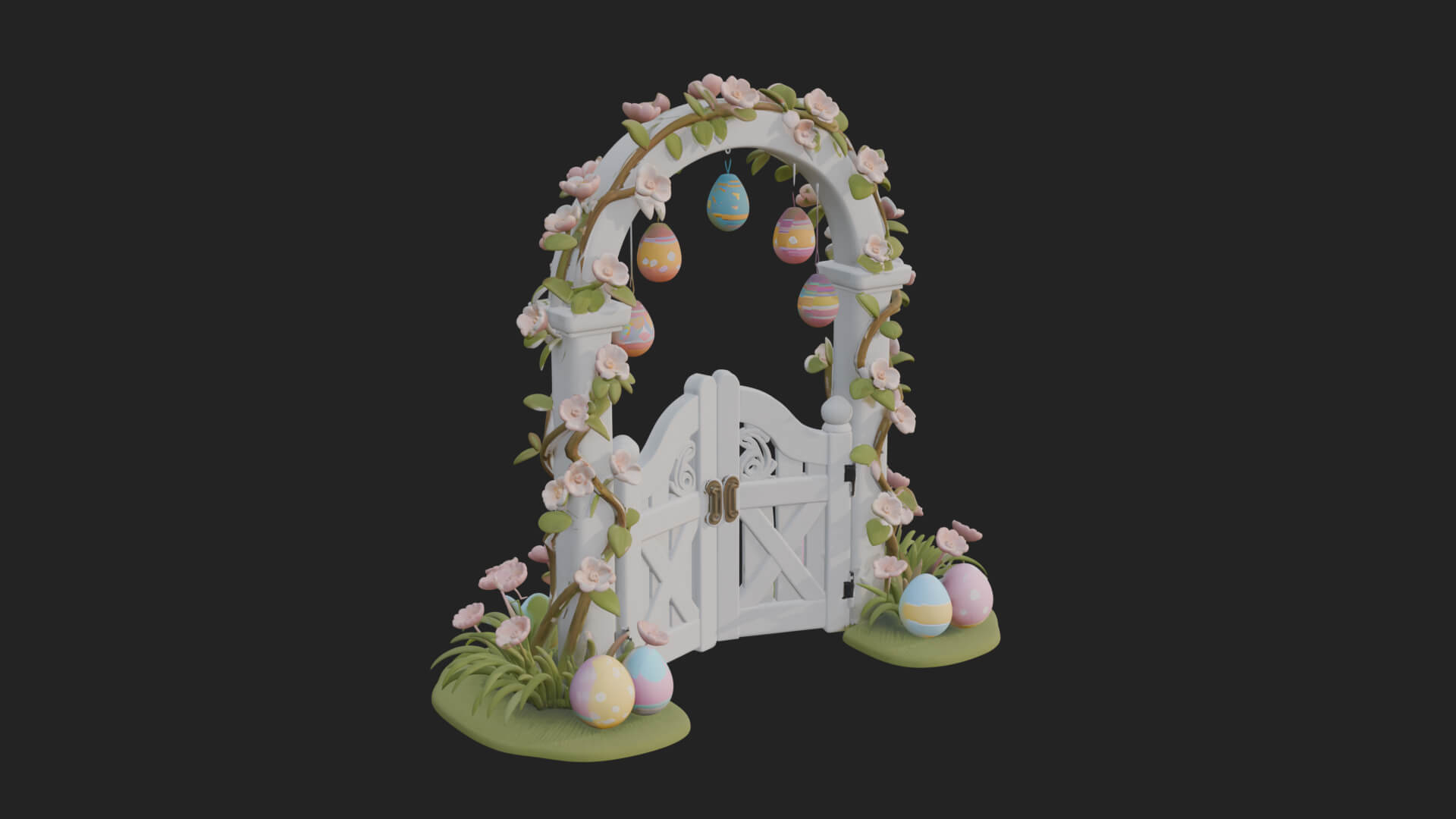 Easter Blossom Garden Gate Design 4 3D Print Model 3D Model