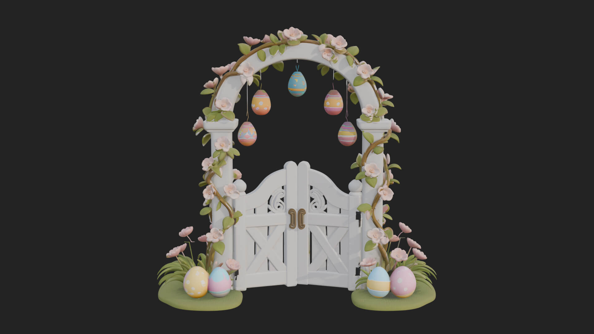 Easter Blossom Garden Gate Design 4 3D Print Model 3D Model