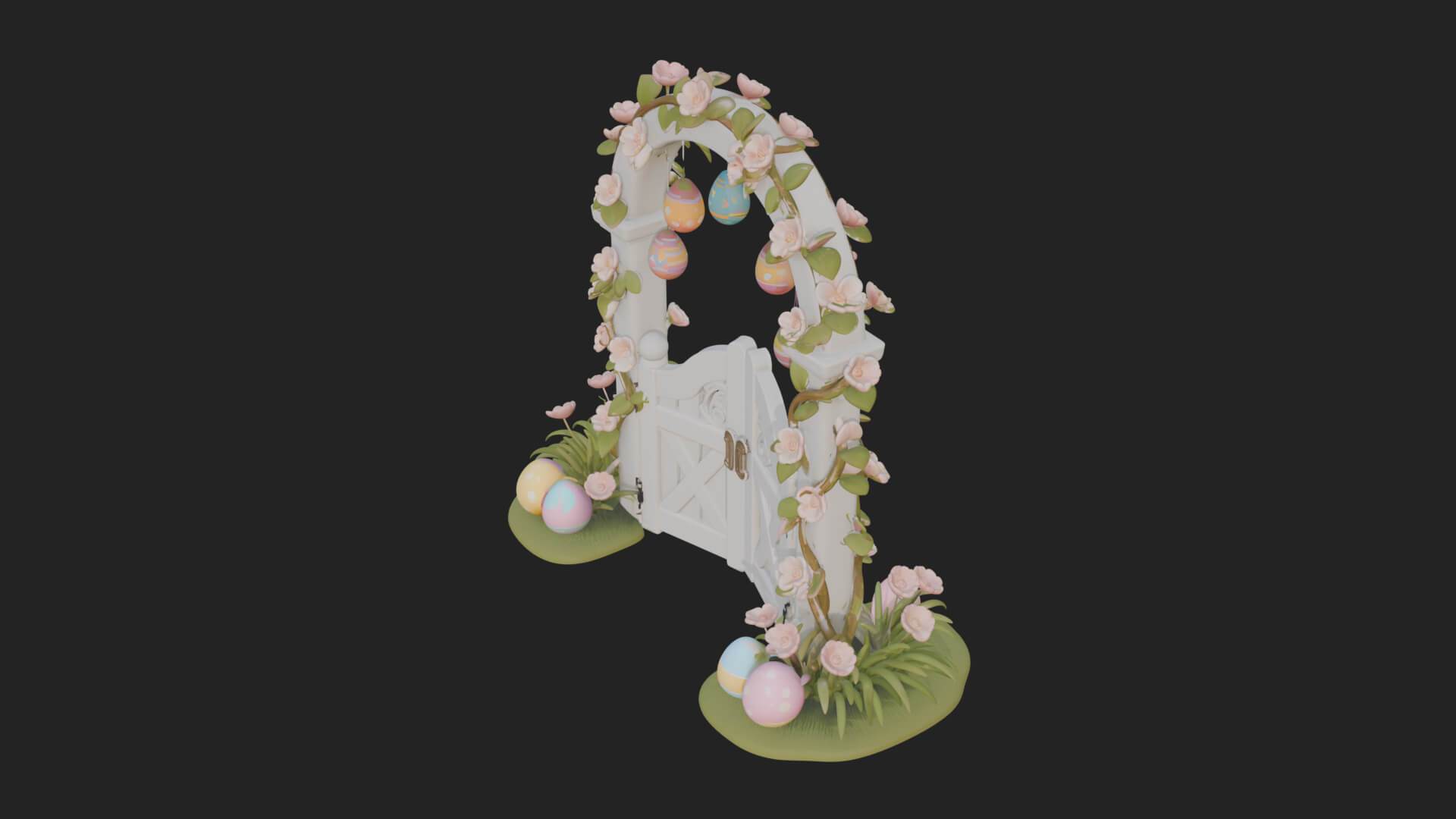 Easter Blossom Garden Gate Design 4 3D Print Model 3D Model