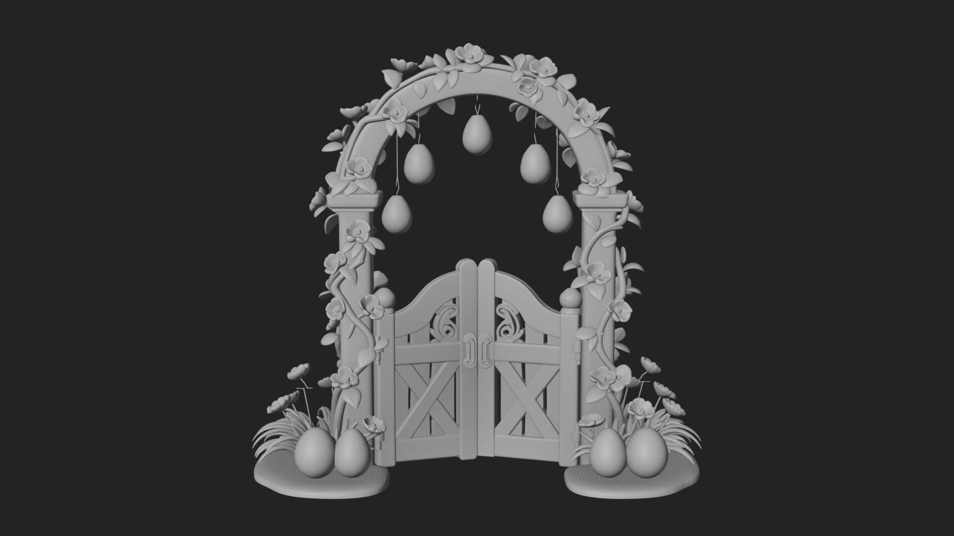 Easter Blossom Garden Gate Design 4 3D Print Model 3D Model