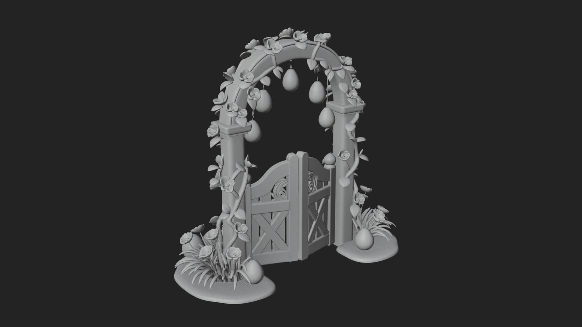 Easter Blossom Garden Gate Design 4 3D Print Model 3D Model