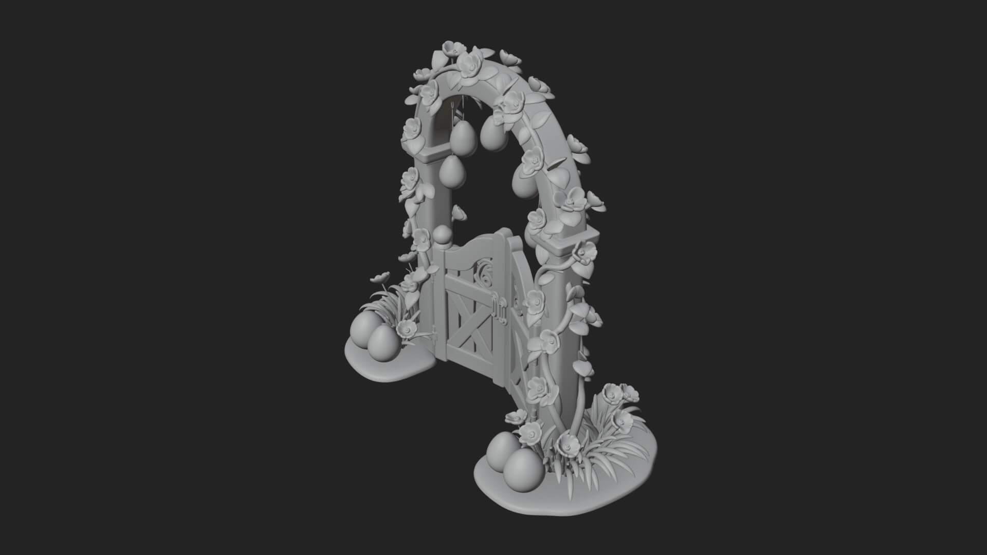 Easter Blossom Garden Gate Design 4 3D Print Model 3D Model