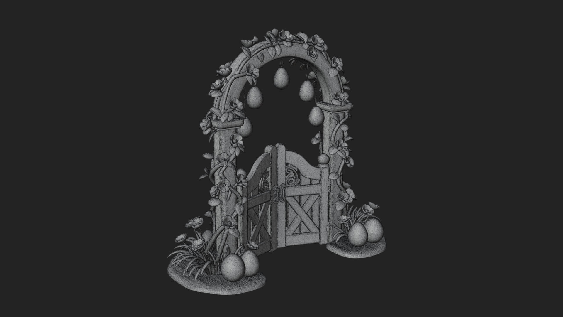 Easter Blossom Garden Gate Design 4 3D Print Model 3D Model