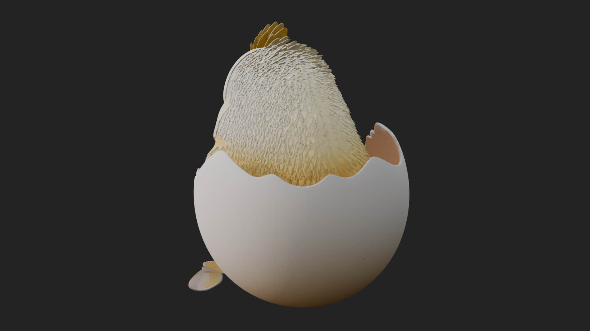Easter Chick in Eggshell Statue Design 5 3D Print Model 3D Model