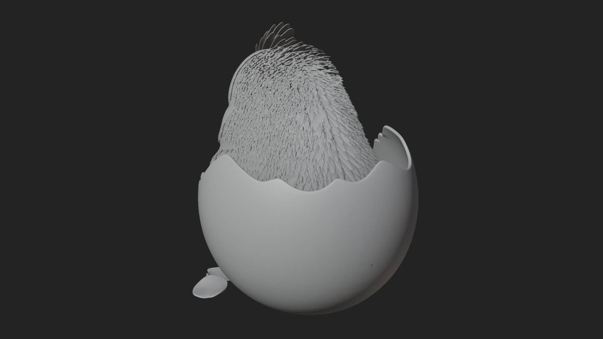 Easter Chick in Eggshell Statue Design 5 3D Print Model 3D Model