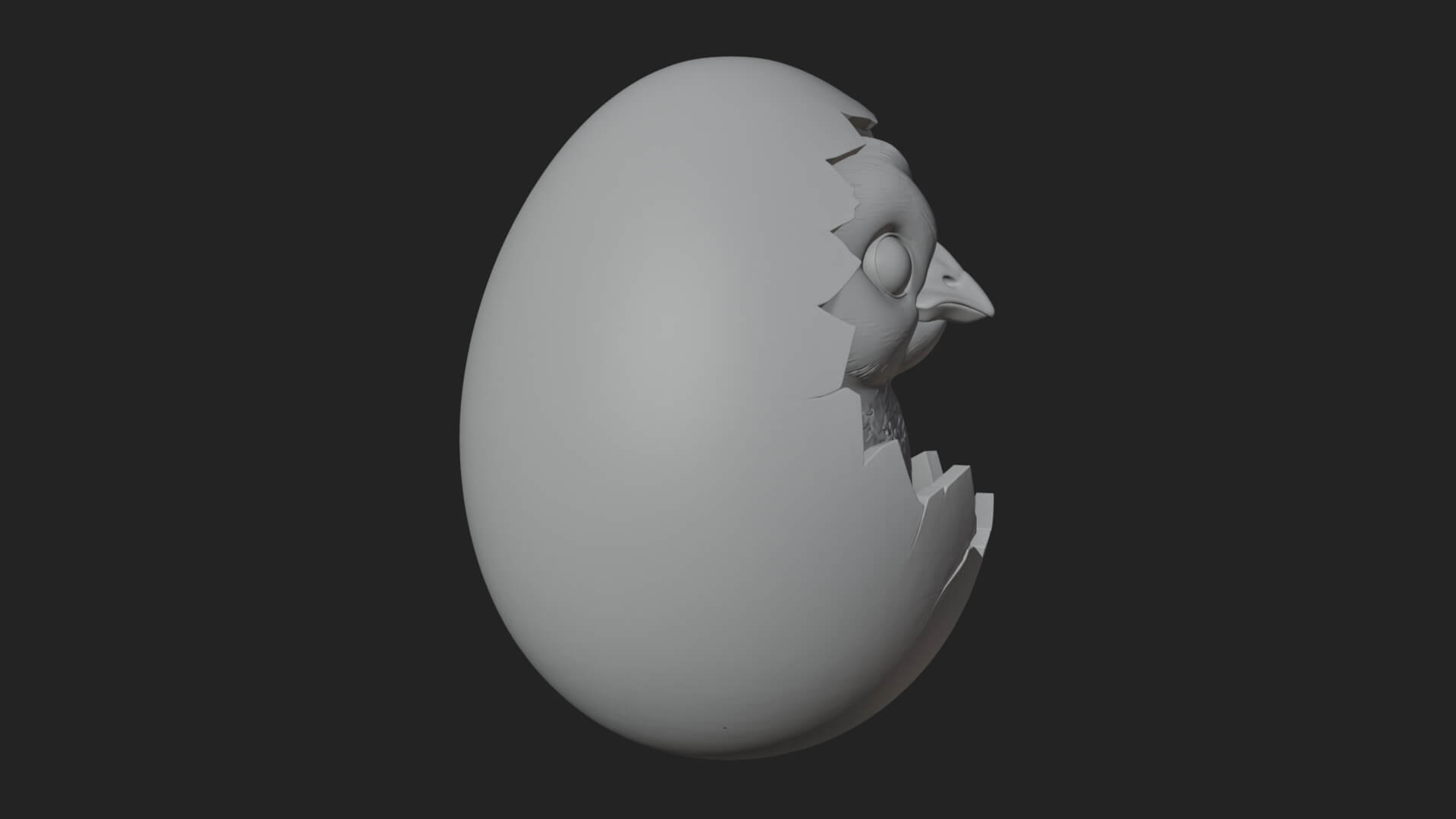 Easter Chick in Eggshell Statue Design 6 3d Print Model 3D Model
