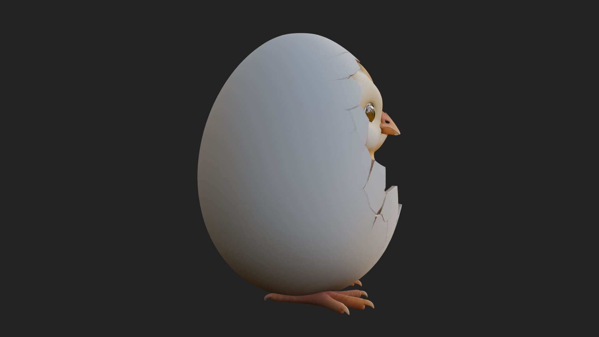 Easter Chick in Eggshell Statue Design 7 3D Print Model 3D Model